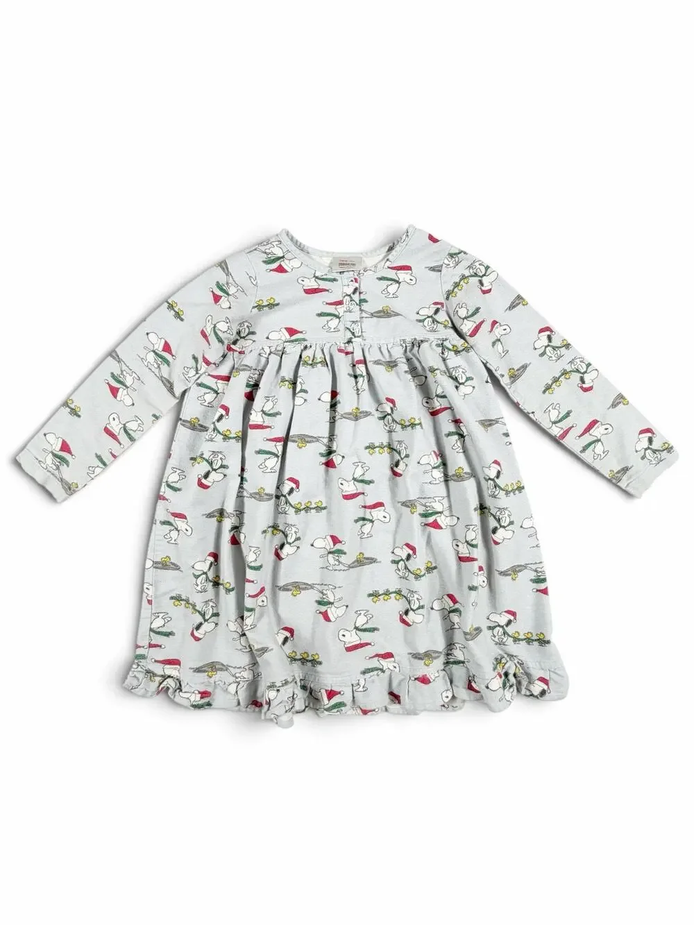 Hanna Andersson Peanuts Snoopy Christmas Holiday Sleep Gown Pajamas Size 5